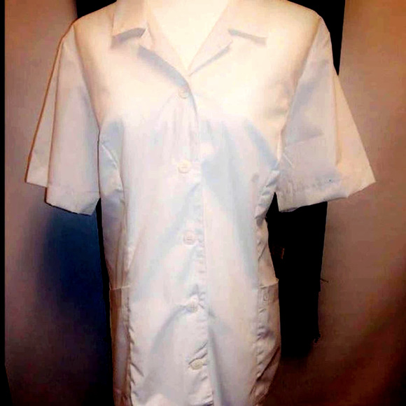 Uniform Shirt Jacket Top 2XL NEW White by Peaches by Peaches Uniforms - Picture 1 of 6